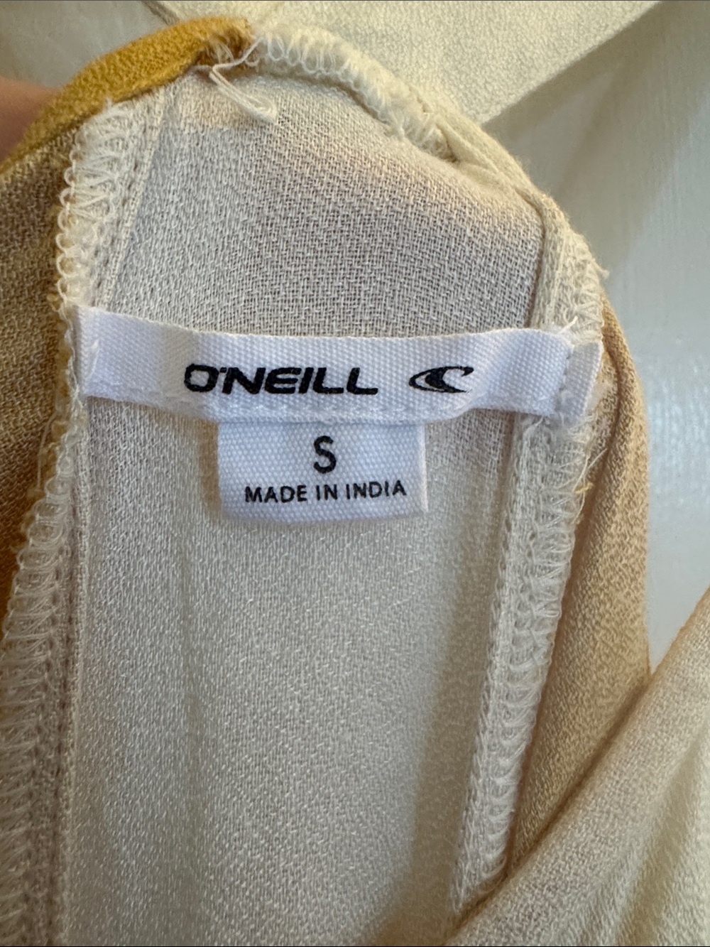 O'Neill Cream, Mustard & Peach Colorblock Midi Dress/Coverup - Picture 6 of 7